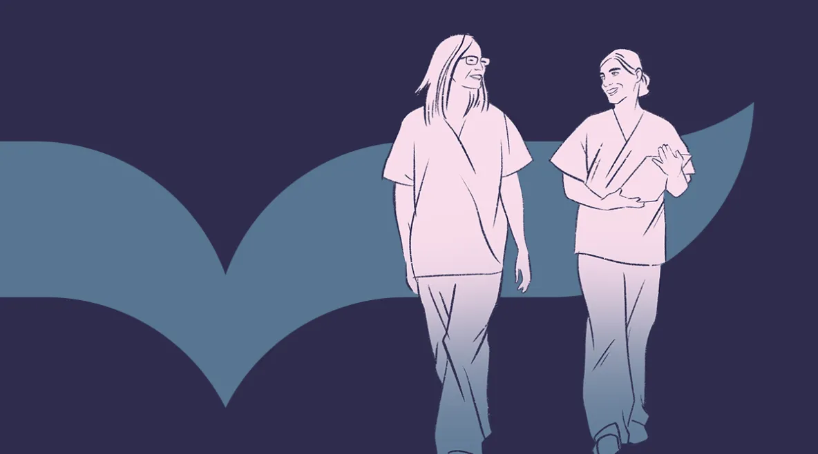 Hoitajat kävelevät