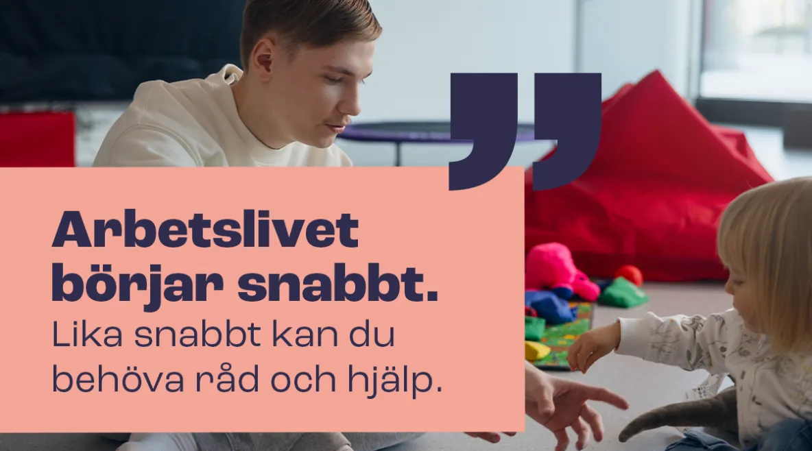 Kuvassa lastenhoitaja ja pieni lapsi