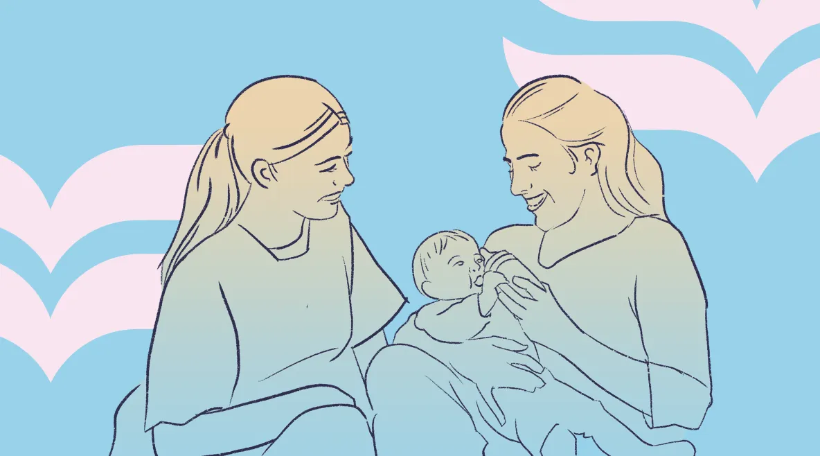 Sosiaalityöntekijä vauvan ja äidin kanssa