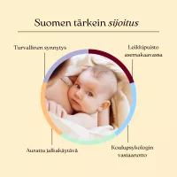 Suomen tärkein sijoitus -kampanjakuva, jossa on vauva keskellä