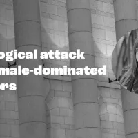 Kuvassa pylväsporras ja Tehyn puheenjohtaja. 