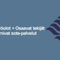 Piirroskuva, jossa lukee raha + työolot + osaavat tekijät = toimivat sote-palvelut