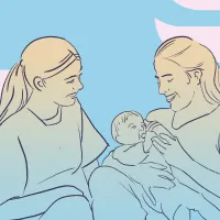 Sosiaalityöntekijä vauvan ja äidin kanssa