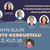 Suuri sote-keskusteluun osallistuvat poliitikot