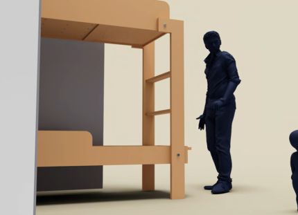 Otkes selvitti Vantaan Myyrmäessä maaliskuun lopulla sattunutta onnettomuutta, jossa pieni lapsi luisui kaappisängyn ja seinän väliin ja jäi ylävartalostaan sinne puristuksiin. Havainnekuva videolta, jossa ihmishahmo on aloittamassa kaappissängyn nostamista ylös.