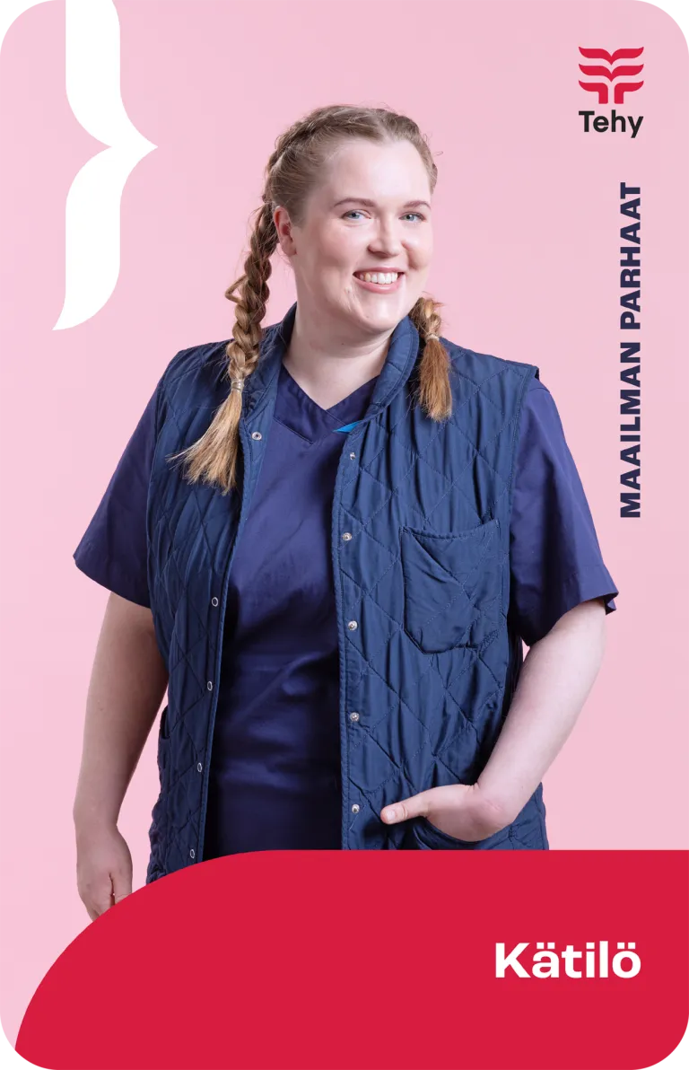 Kuvassa kätilö Maailman parhaat -kampanjassa