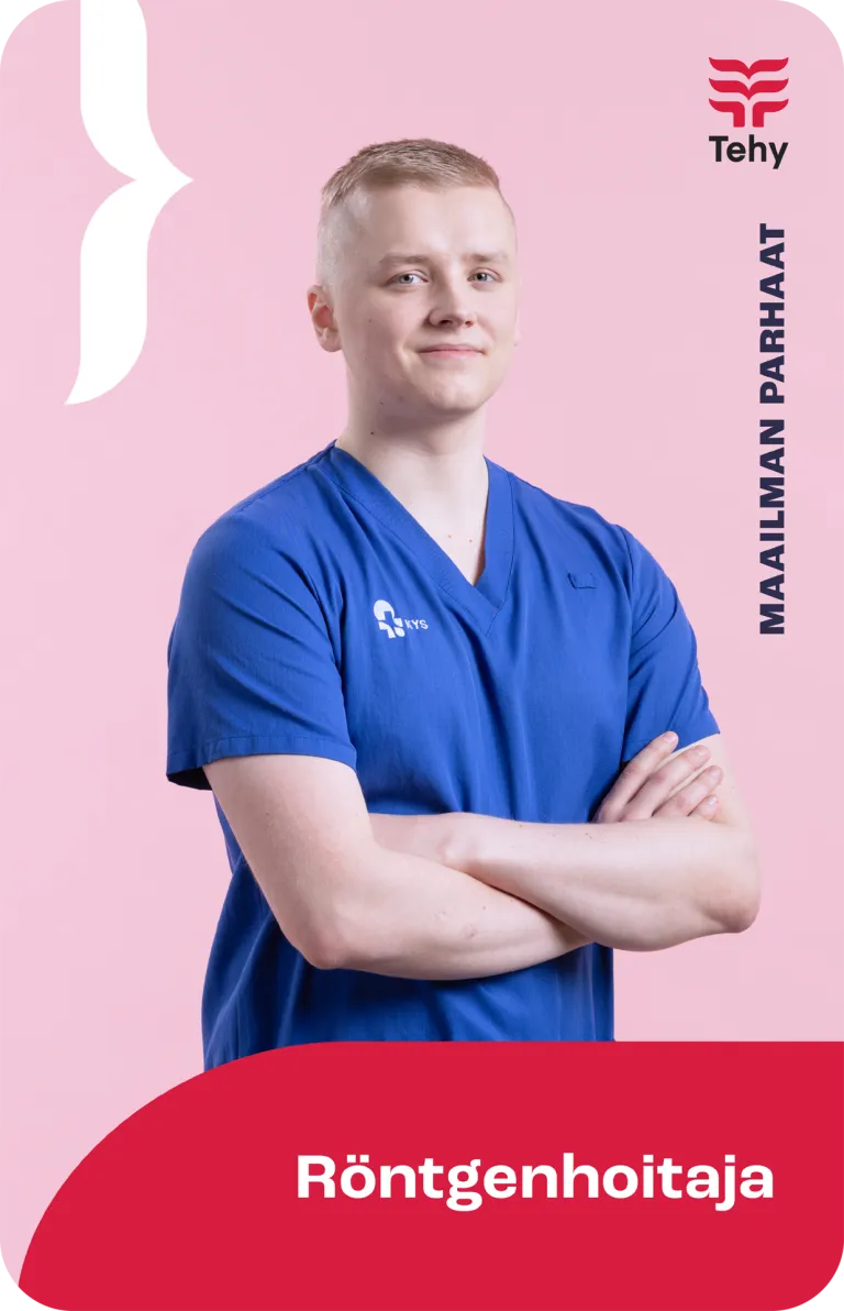 Kuvassa röntgenhoitaja Maailman parhaat -kampanjassa