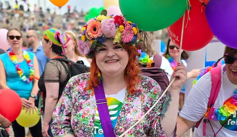 Tehyn puheenjohtaja Millariikka Rytkönen Helsinki Pridessa
